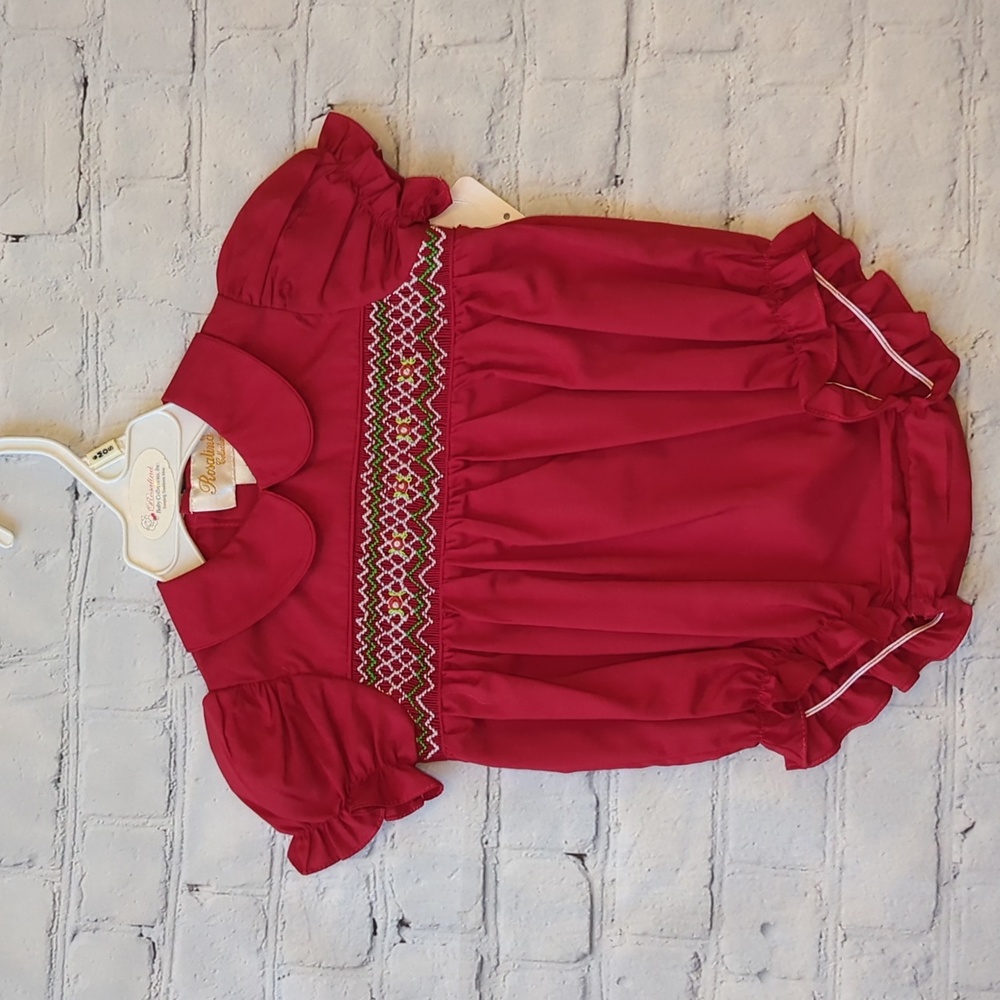 Rosalina Baby Smocked Bubble - Red, 6M